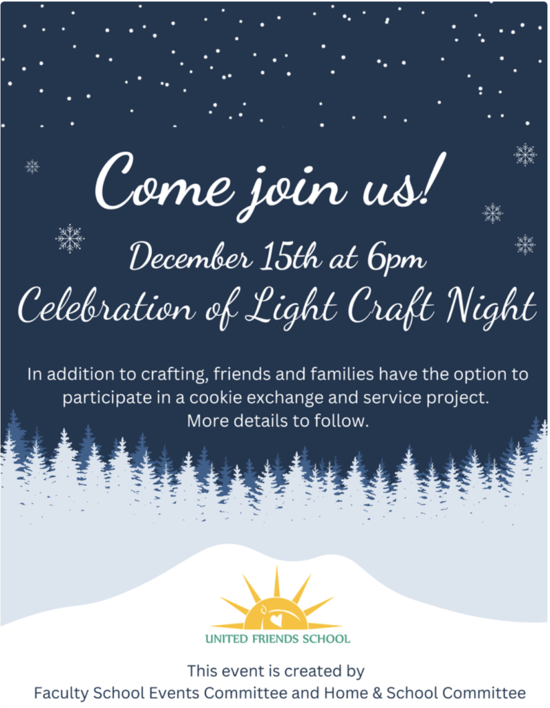 This is a digital flyer for the Craft Night on 12-15